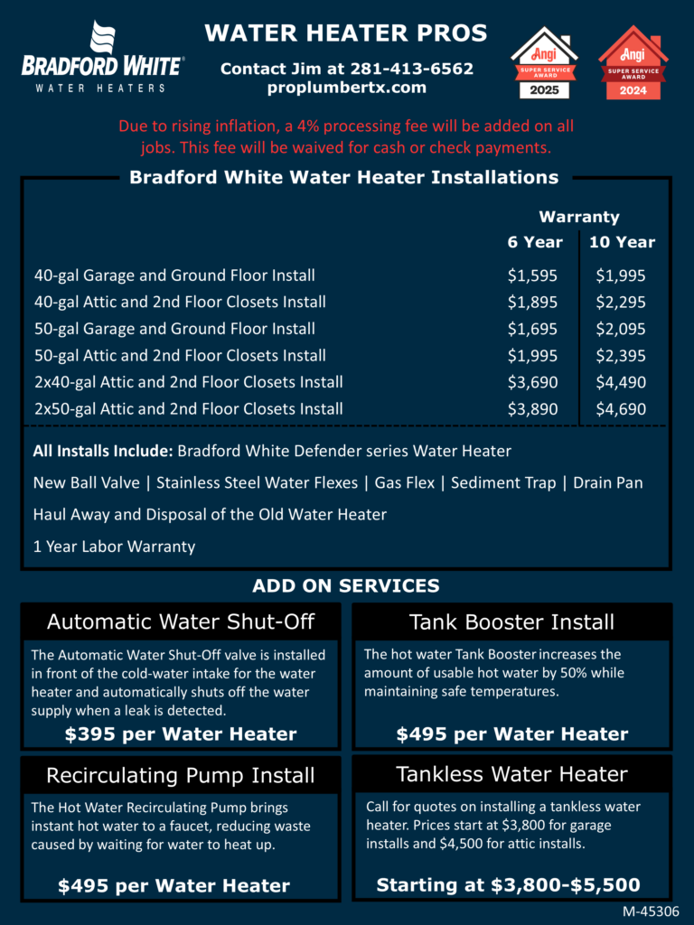Bradford White Pricing Flyer 2026